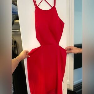 Red open backs halter dress size 4